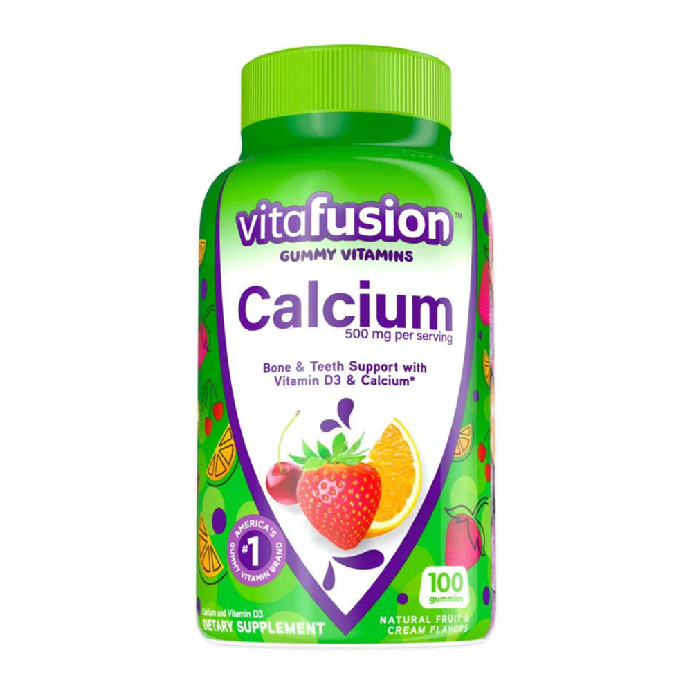 Vitafusion Calcium 500Mg Adult Vitamin Gummies, Fruit And Cream, 100 Ea